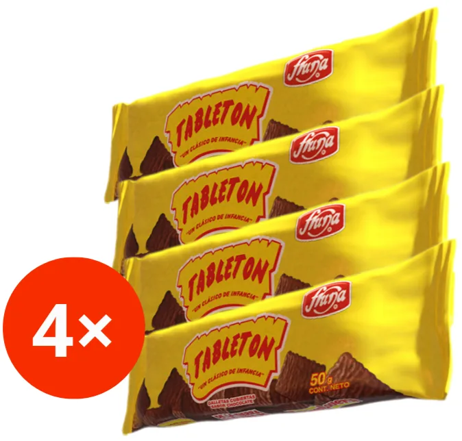 Tableton 50g Fruna Pack 4 unidades