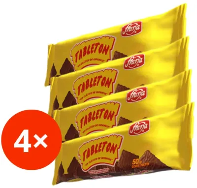 Tableton 50g Fruna Pack 4 unidades