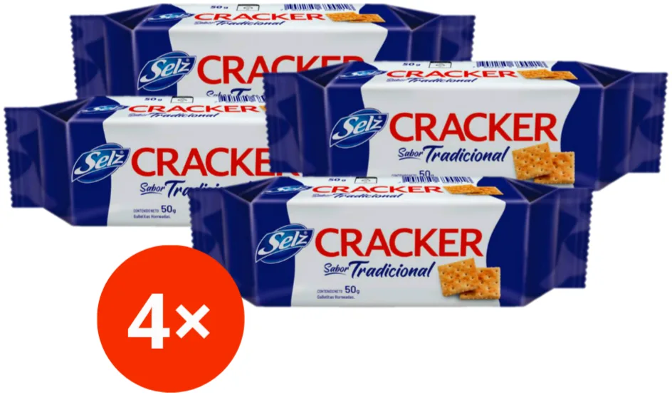 Cracker 50g Selz Pack 4 unidades