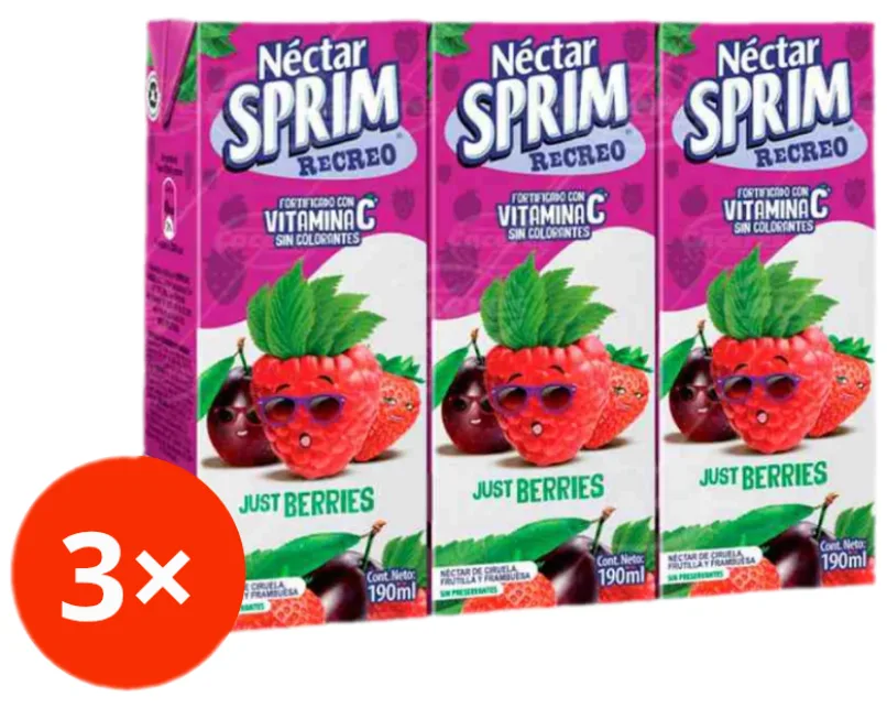 Bombillin Berries 190ml Sprim Pack 3 unidades