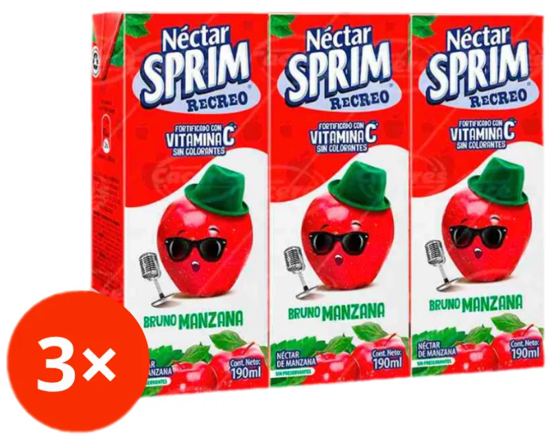 Bombillin Manzana 190 ml Sprim Pack 3 unidades