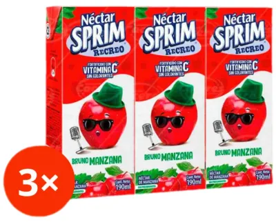 Bombillin Manzana 190 ml Sprim Pack 3 unidades