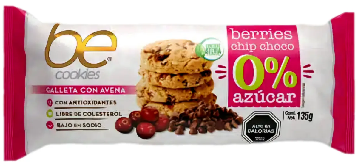 Galleta con Avena Chocolate Frutos Rojos 162g Be Cookies