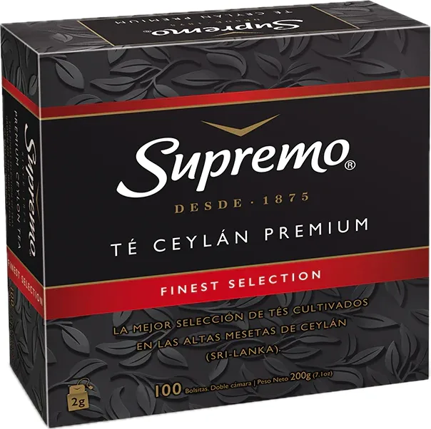 Té Ceylán Premium 100 Bolsitas Supremo