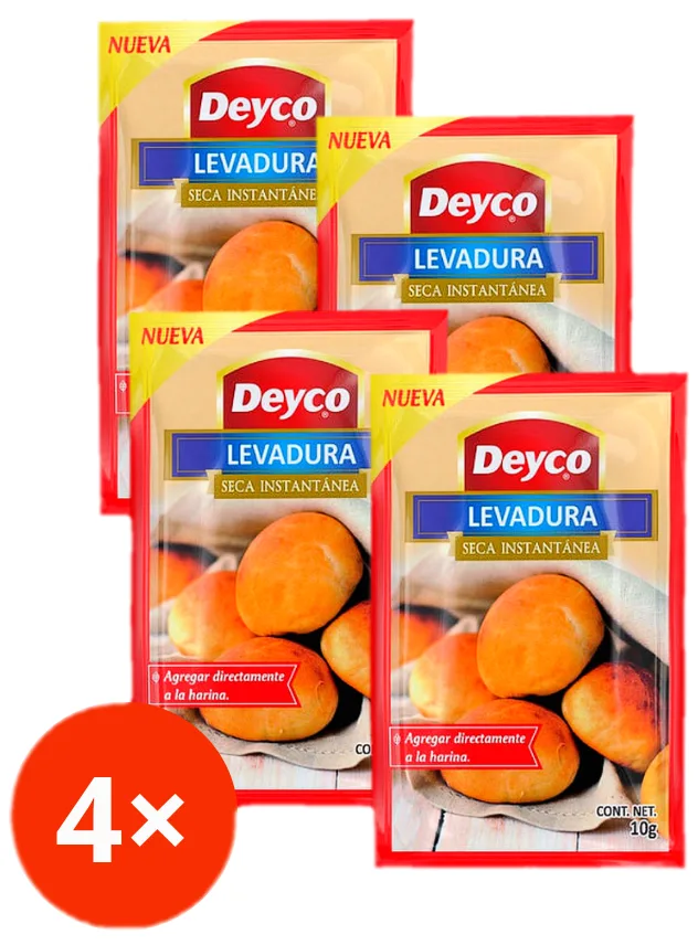Levadura Seca Instantánea 10g Deyco Pack 4 unidades