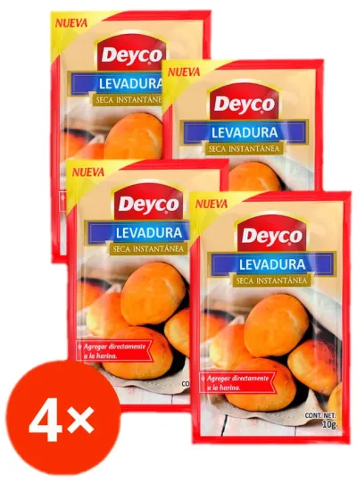 Levadura Seca Instantánea 10g Deyco Pack 4 unidades