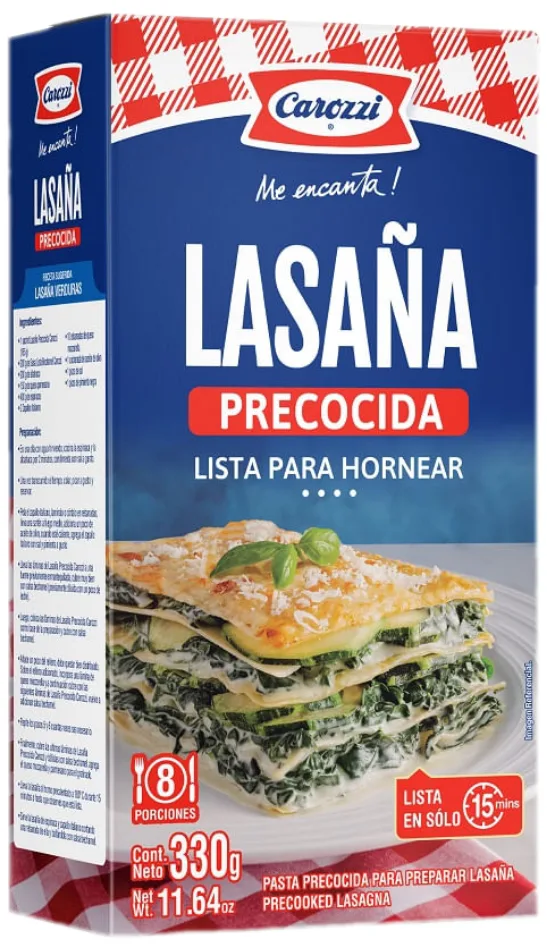 Lasaña Precocida 330g Carozzi