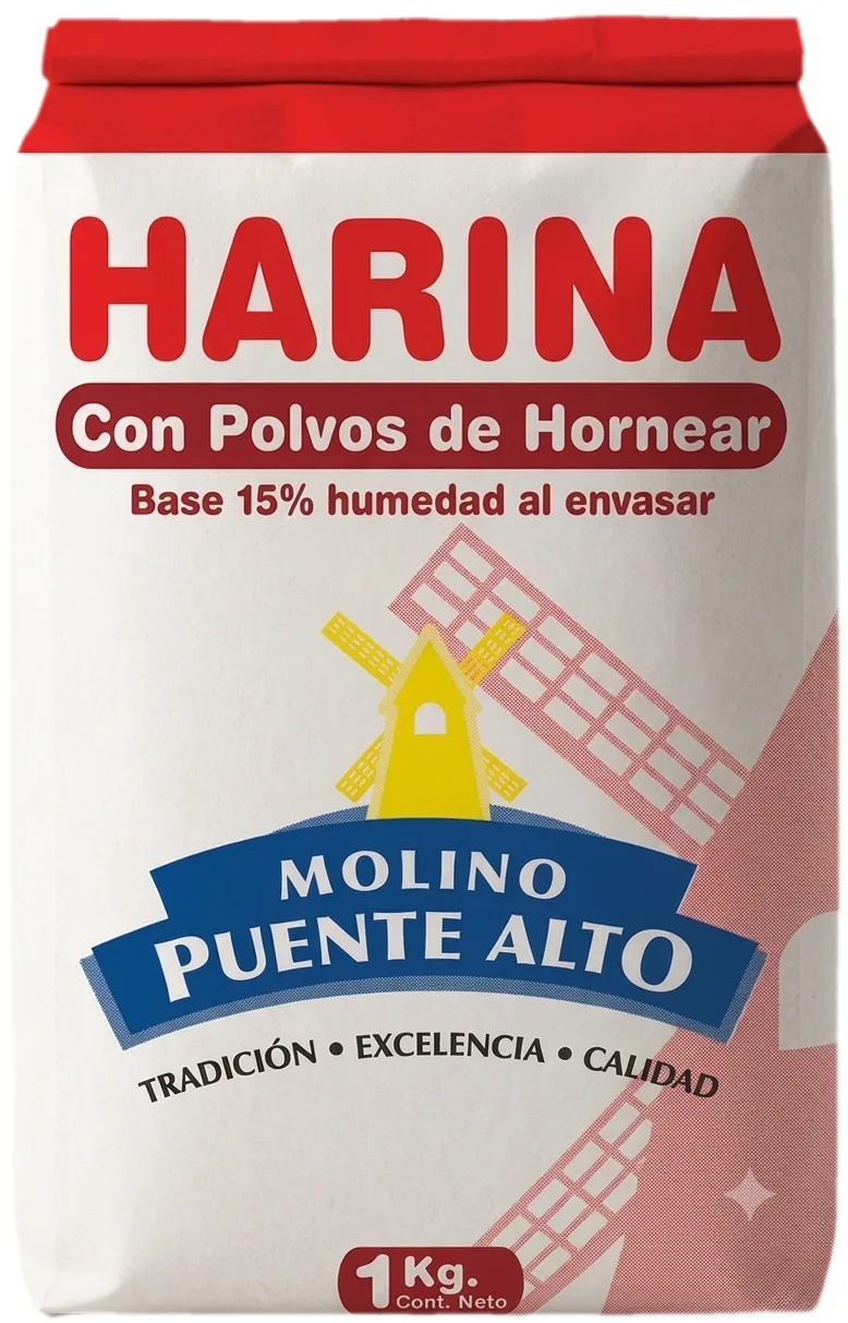 Harina con Polvos de Hornear 1Kg Molino Puente Alto