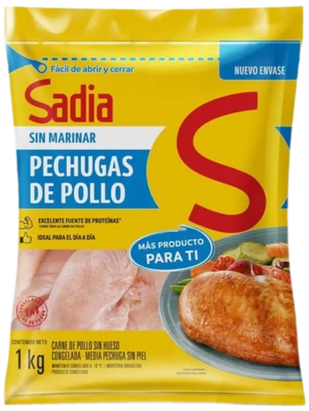 Pechugas de Pollo Sin Marinar 1Kg Sadia