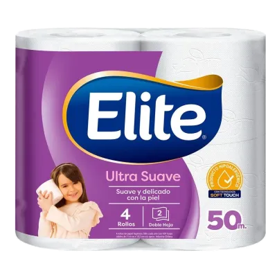 Papel Higiénico Doble Hoja Ultra 50mt 4 unidades Elite
