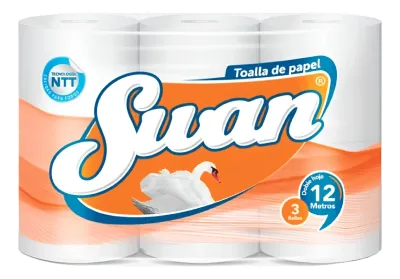 Toalla De Papel 3 Rollos 12mt Doble Hoja Swan