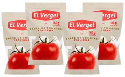 Salsa de Tomates Italiana 160g El Vergel Pack de 4 Unidades