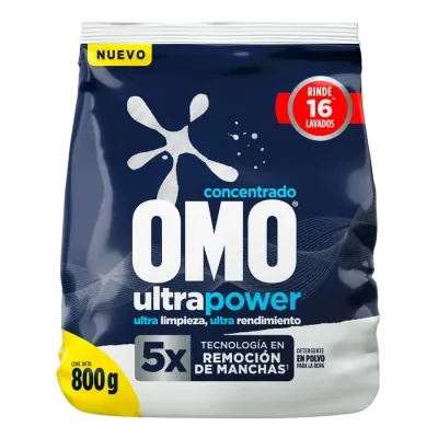 Detergente en Polvo Matic Ultra Power 800g Omo