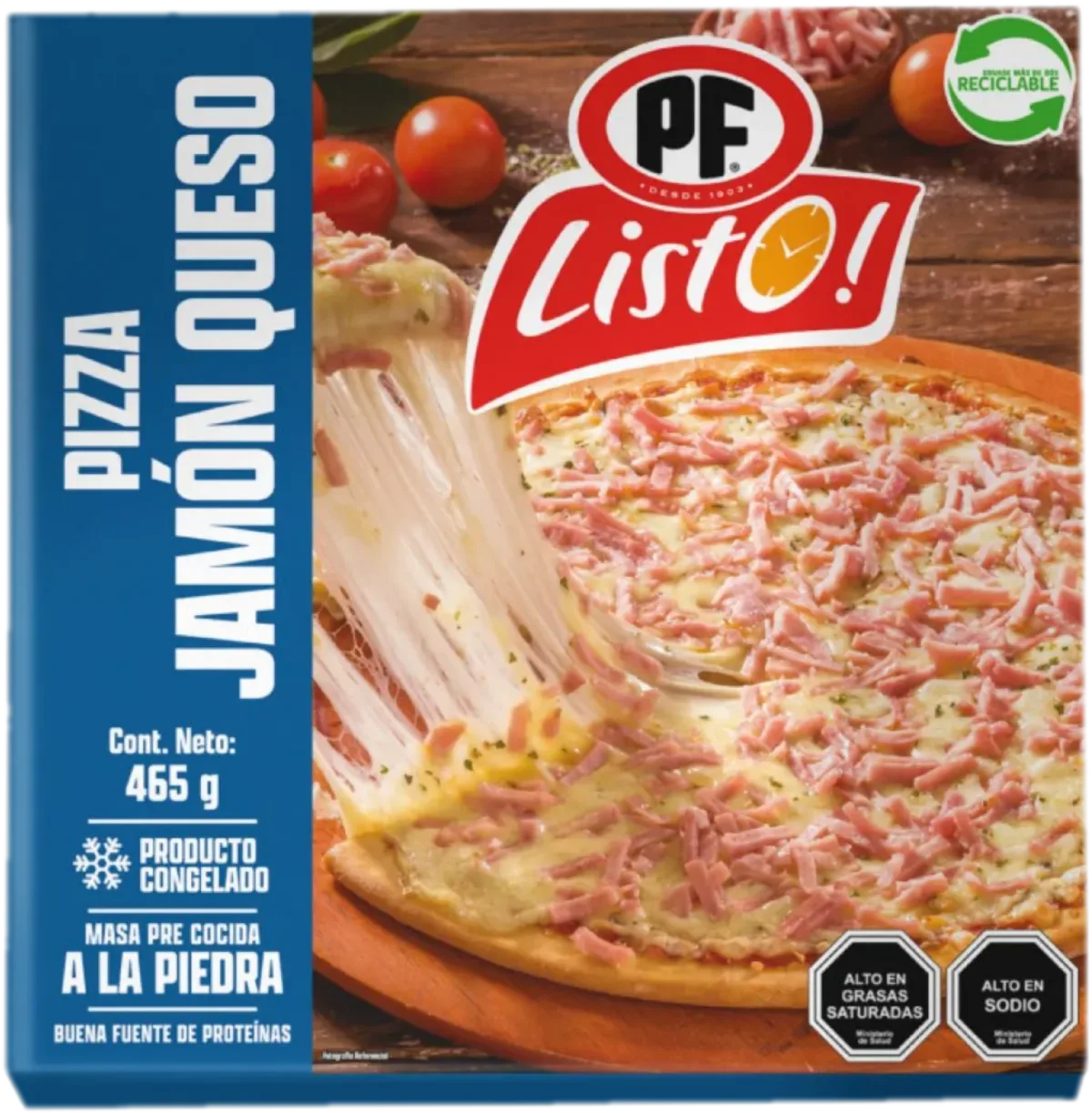 Pizza Jamón Queso 465g PF