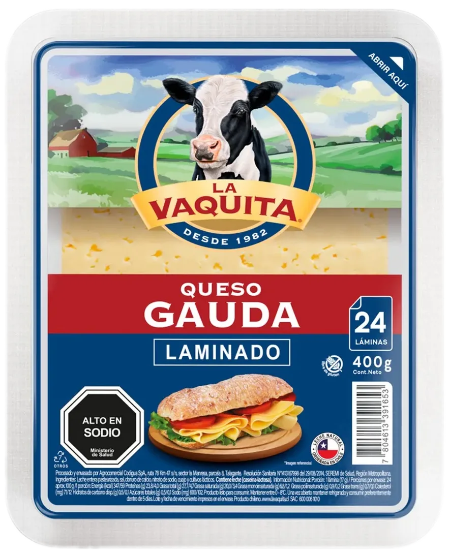 Queso Gauda Laminado 400g La Vaquita