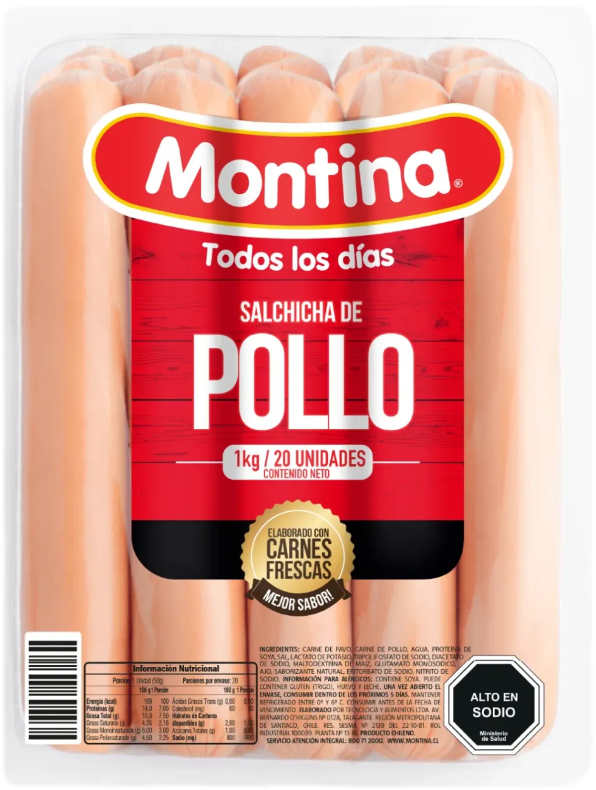 Salchicha de Pollo 1Kg Montina