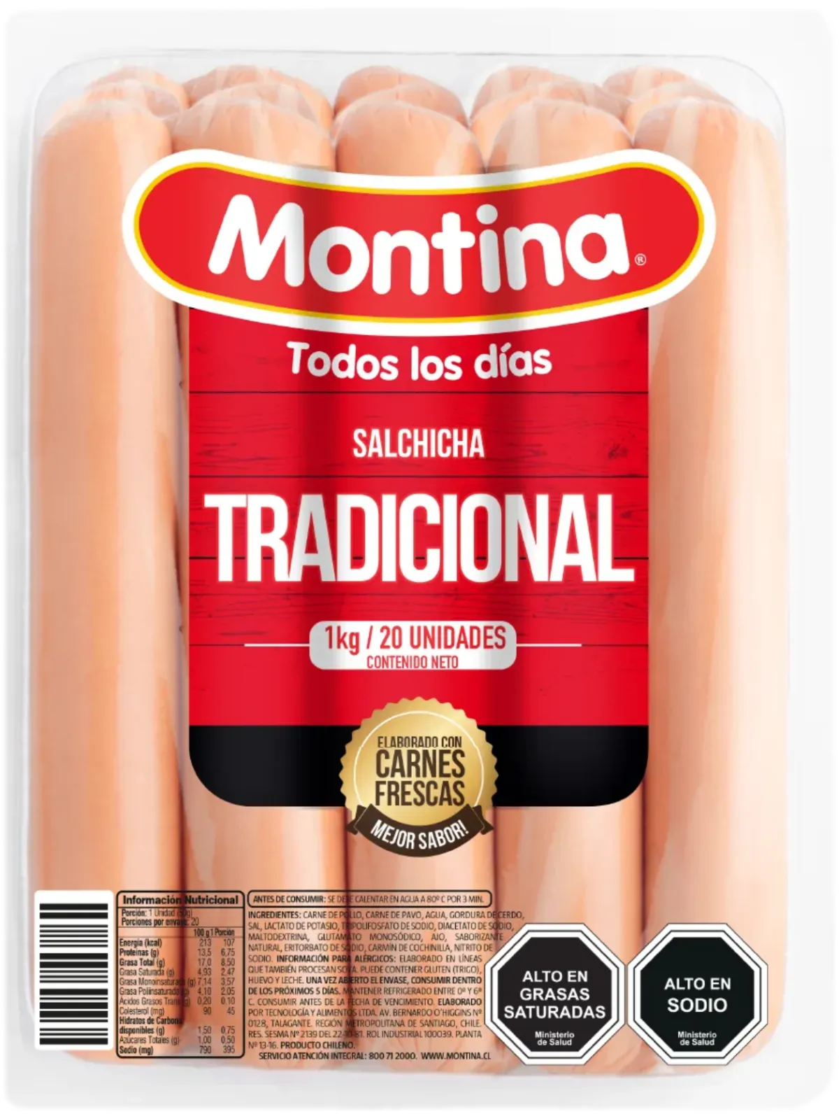 Salchicha Tradicional 1Kg Montina