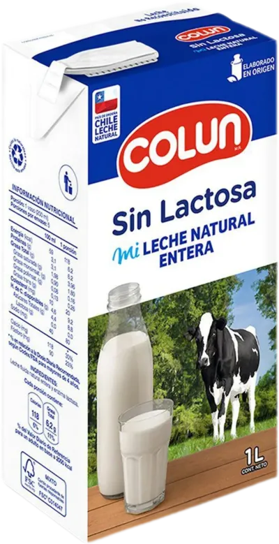 Leche Entera Sin Lactosa 1L Colun
