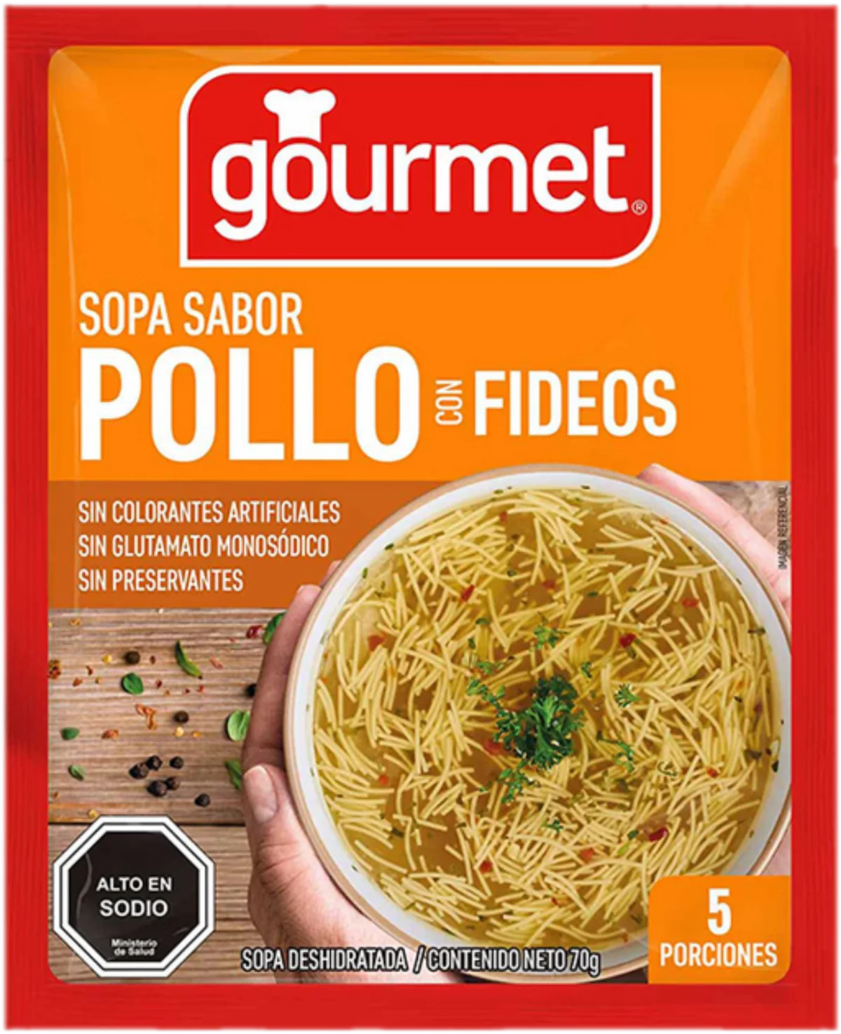 Sopa Pollo con Fideos 70g Gourmet