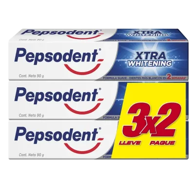 Pack Pasta dental extra whitening 3un de 90g Pepsodent