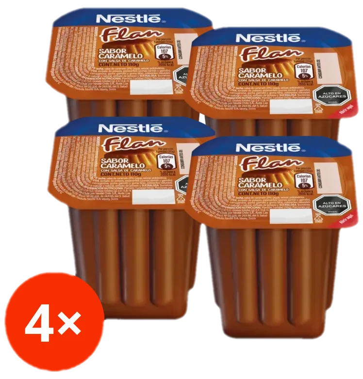 Flan Sabor Caramelo Nestlé Pack 4 unidades