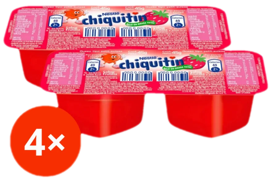 Chiquitin frutilla 45g Nestlé Pack 4 unidades