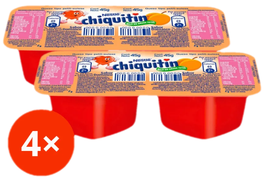 Chiquitin damasco 45g Nestlé Pack 4 unidades